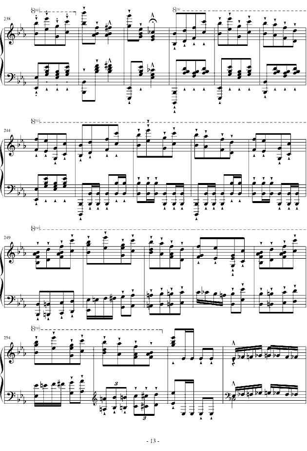 半音阶华丽足尖舞（大加洛普舞曲）钢琴曲谱（图13）