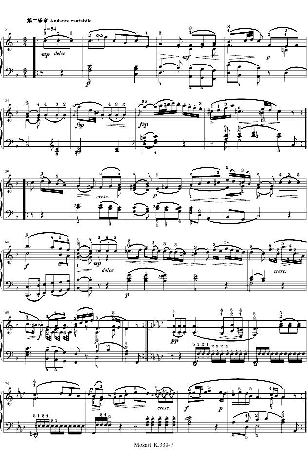 莫扎特C大调第十钢琴奏鸣曲钢琴曲谱（图7）