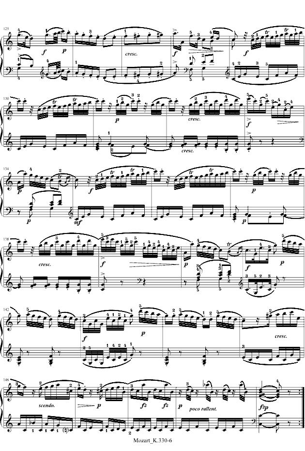 莫扎特C大调第十钢琴奏鸣曲钢琴曲谱（图6）