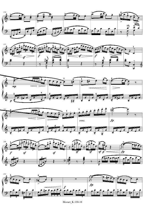 莫扎特C大调第十钢琴奏鸣曲钢琴曲谱（图10）