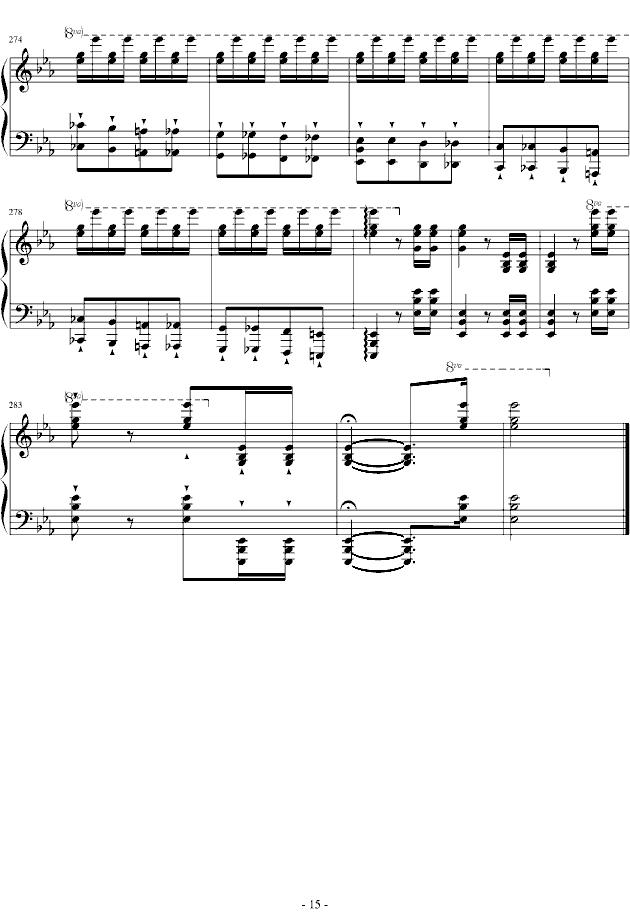 半音阶华丽足尖舞（大加洛普舞曲）钢琴曲谱（图15）