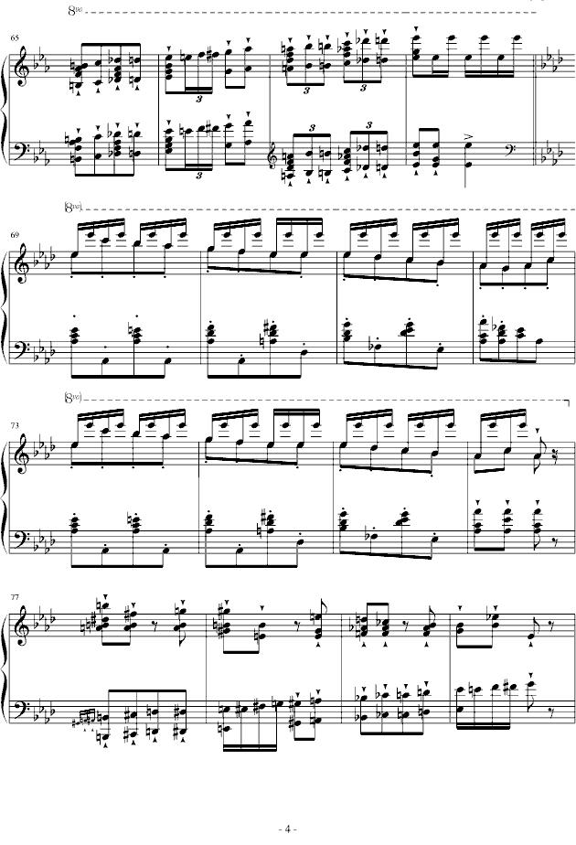 半音阶华丽足尖舞（大加洛普舞曲）钢琴曲谱（图4）