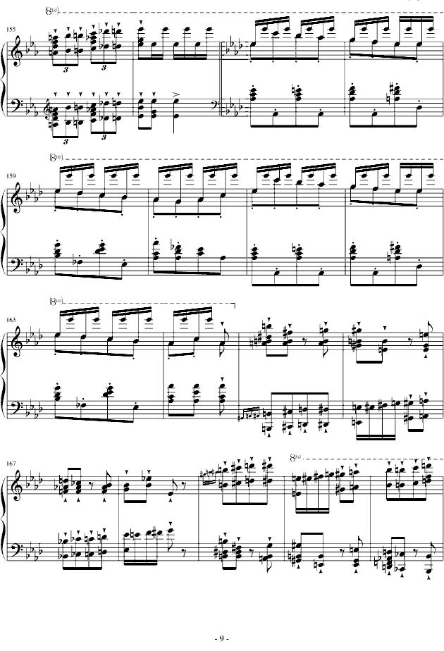 半音阶华丽足尖舞（大加洛普舞曲）钢琴曲谱（图9）