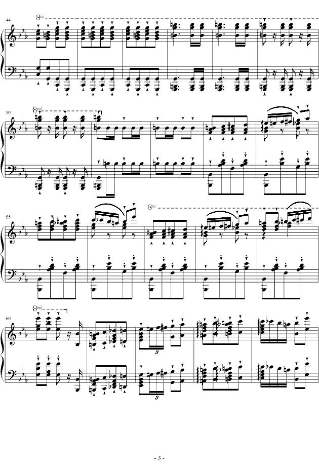 半音阶华丽足尖舞（大加洛普舞曲）钢琴曲谱（图3）