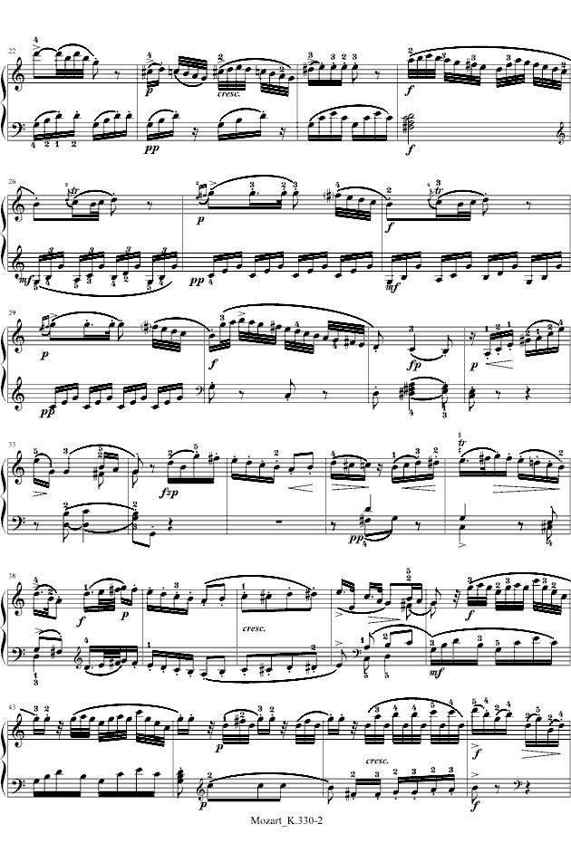 莫扎特C大调第十钢琴奏鸣曲钢琴曲谱（图2）