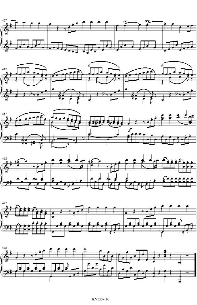 G大调弦乐小夜曲钢琴曲谱（图16）