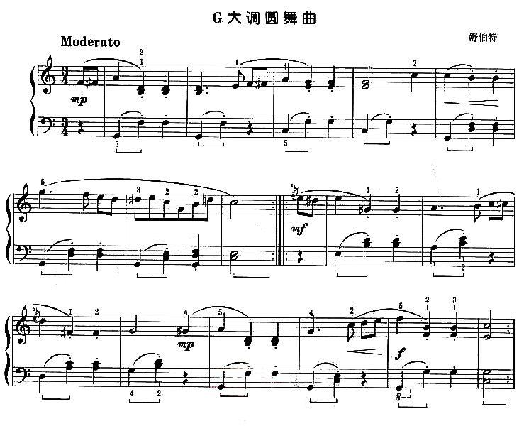 G大调圆舞曲钢琴曲谱（图1）