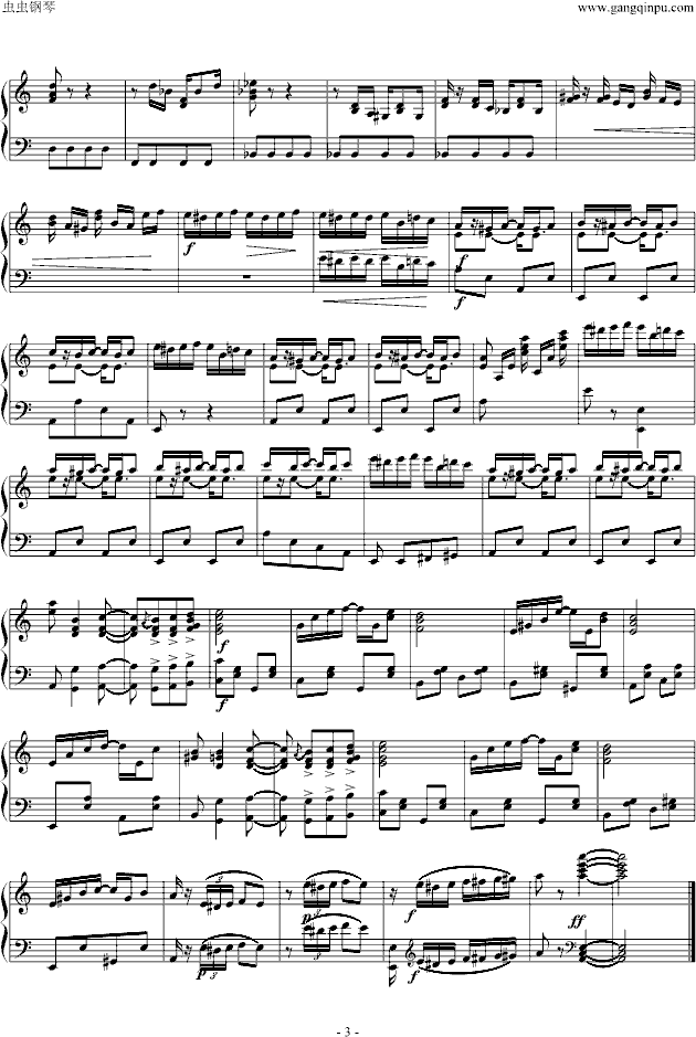 致爱丽丝爵士版钢琴曲谱（图3）