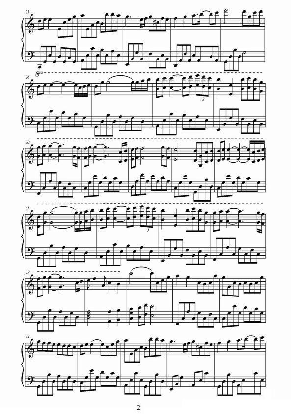 Kiss the rian（韩剧《夏日香气》背景音乐）钢琴曲谱（图2）