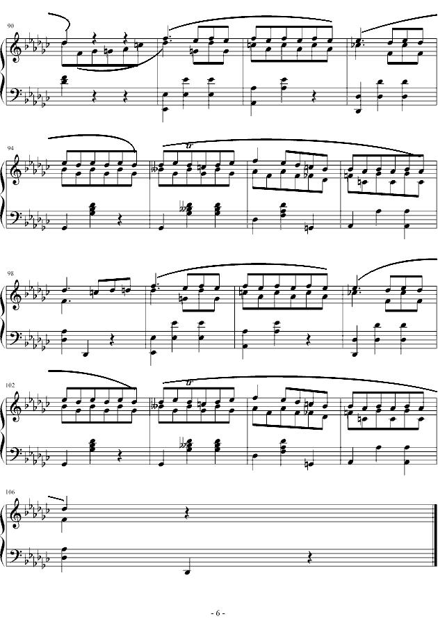 降D大调圆舞曲钢琴曲谱（图6）