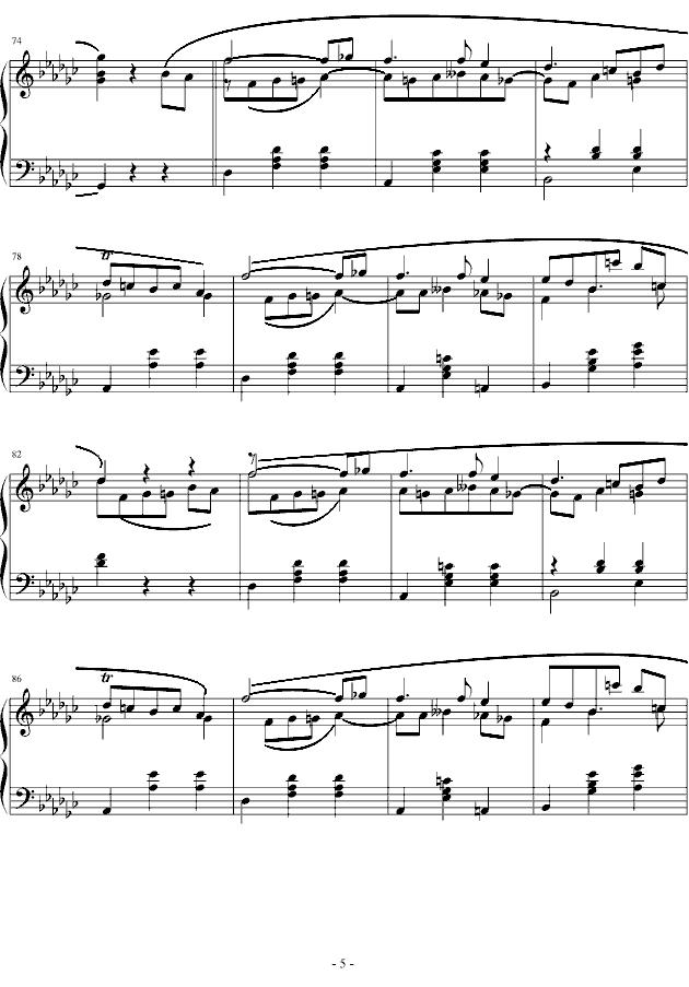 降D大调圆舞曲钢琴曲谱（图5）