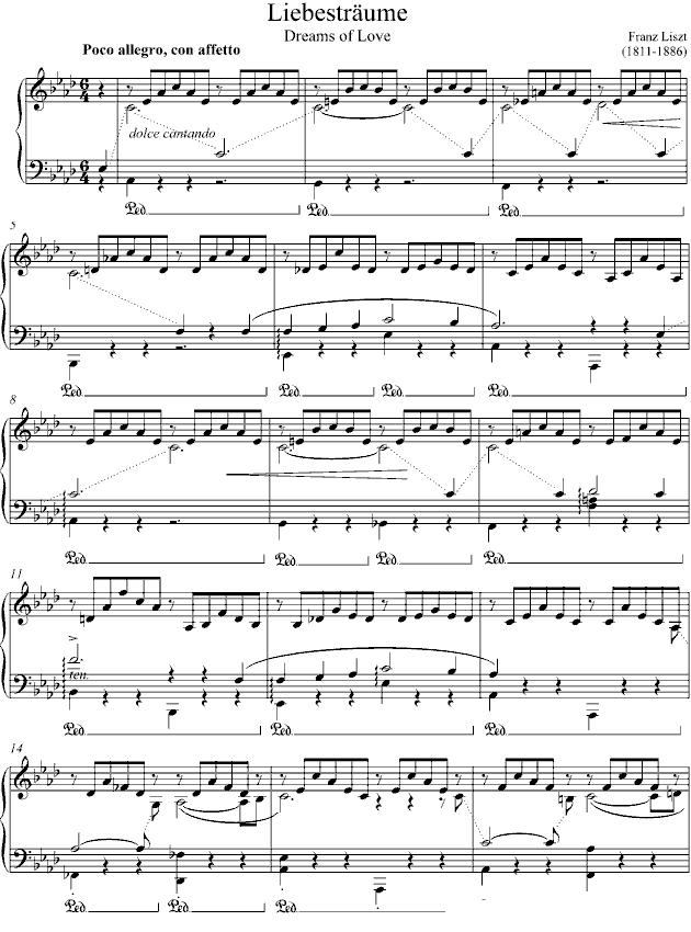 爱之梦 No.3钢琴曲谱（图1）