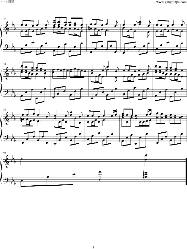 陪你到世界的终结钢琴曲谱（图3）
