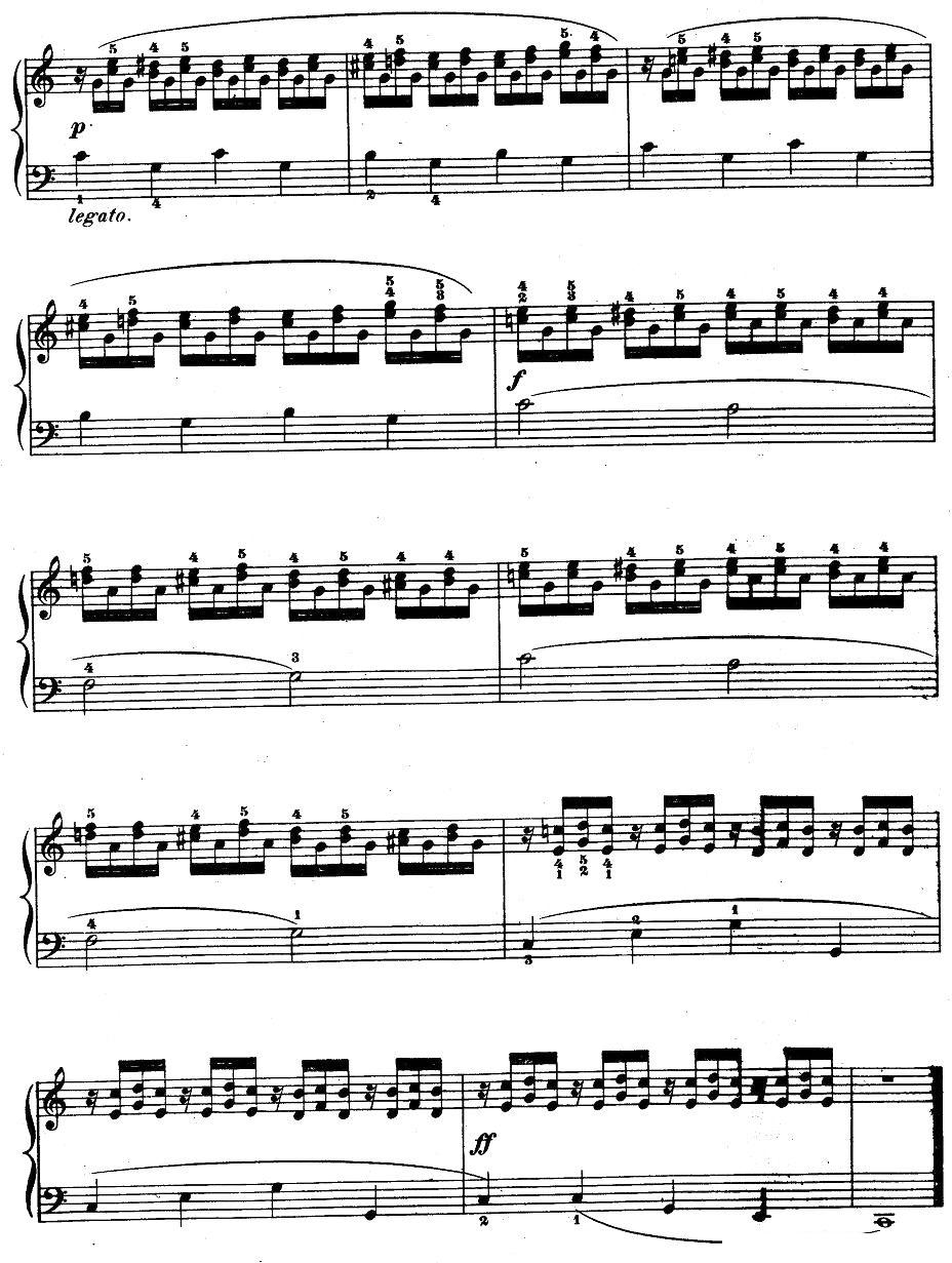 车尔尼《钢琴手指灵巧初步练习曲》之三钢琴曲谱（图2）