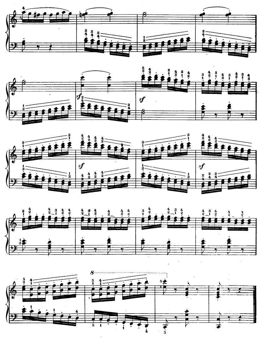 车尔尼《钢琴手指灵巧初步练习曲》之13钢琴曲谱（图2）
