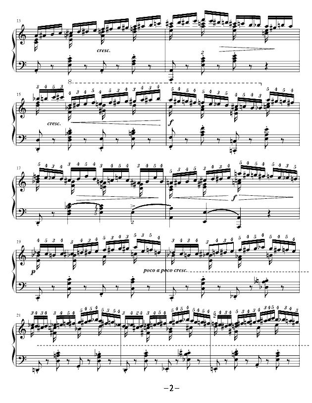 肖邦练习曲十之二钢琴曲谱（图2）