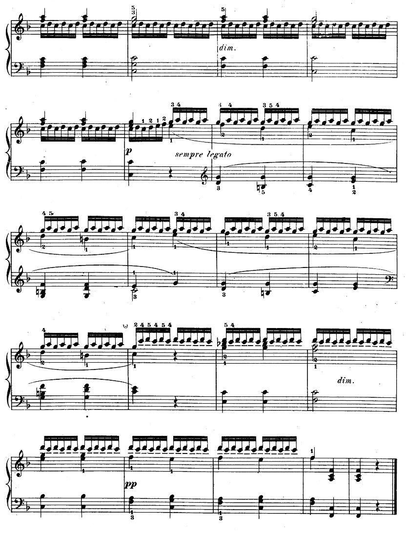 车尔尼《钢琴手指灵巧初步练习曲》之22钢琴曲谱（图2）