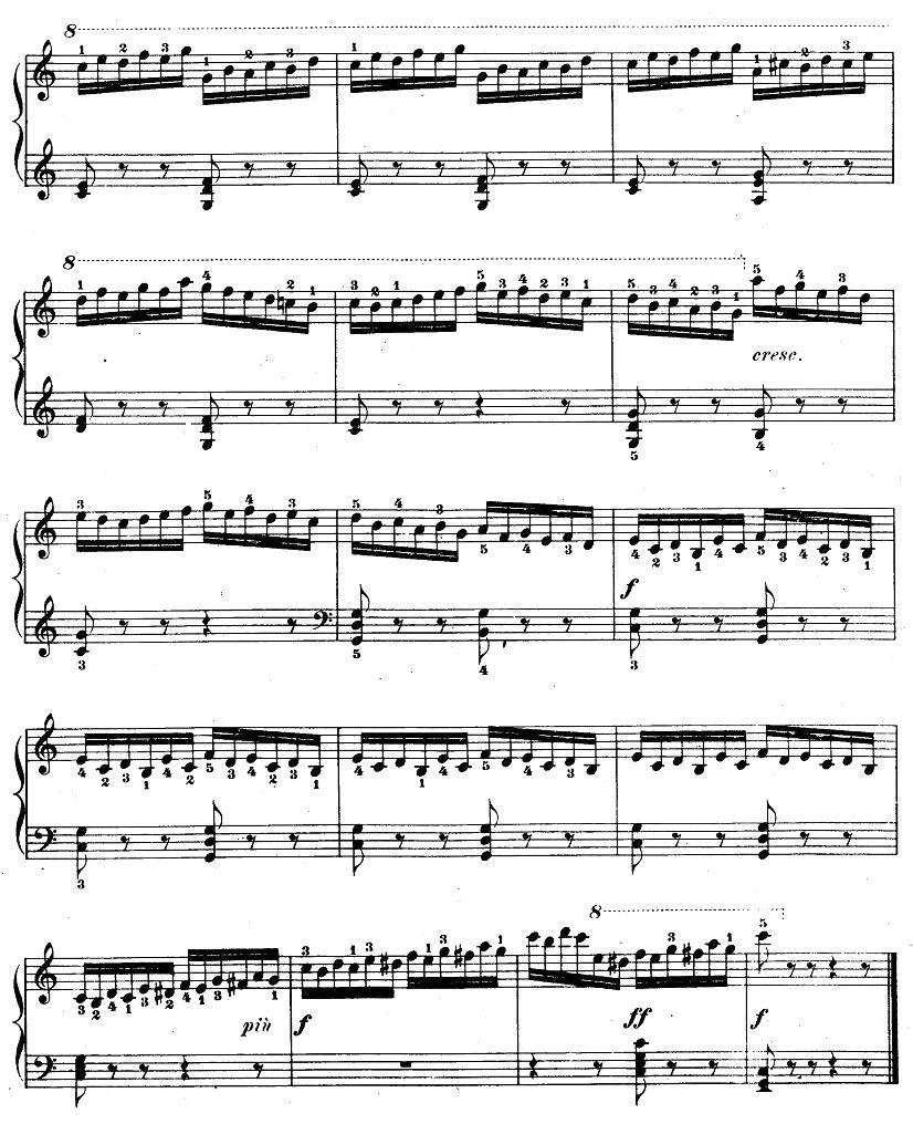 车尔尼《钢琴手指灵巧初步练习曲》之21钢琴曲谱（图2）
