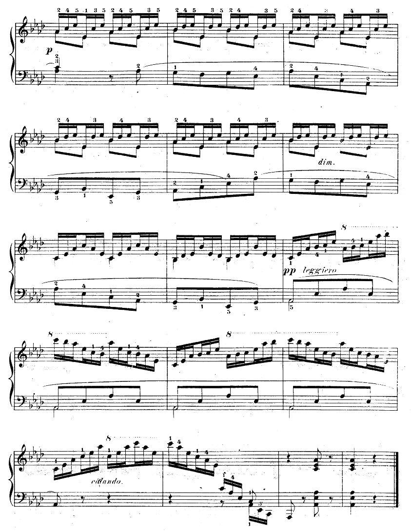 车尔尼《钢琴手指灵巧初步练习曲》之20钢琴曲谱（图2）