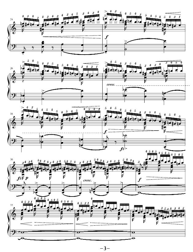 肖邦练习曲十之二钢琴曲谱（图3）