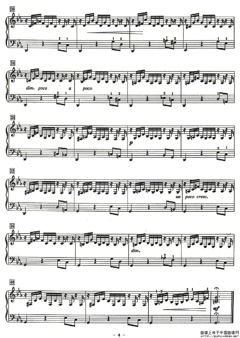 十二首小前奏曲（为初学者而作的练习曲）P4钢琴曲谱（图1）