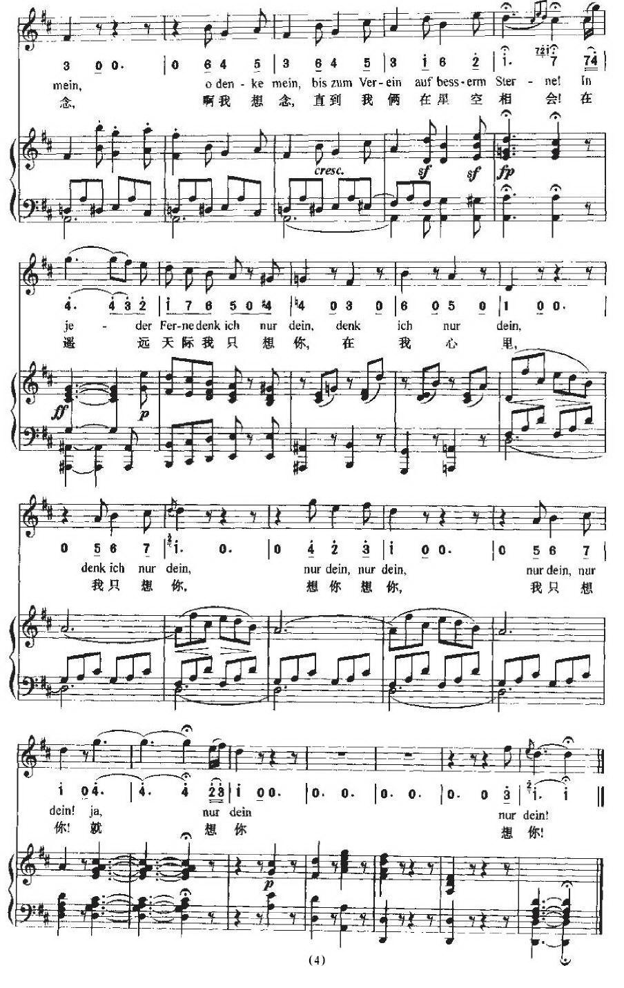 Andenken（思念 [中外文对照、正谱]）钢琴曲谱（图4）