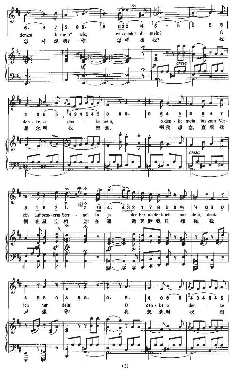 Andenken（思念 [中外文对照、正谱]）钢琴曲谱（图3）