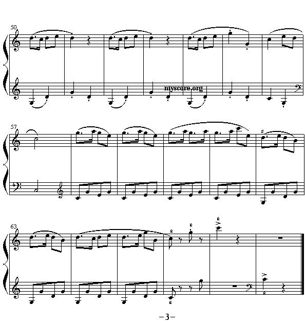 童谣（儿童钢琴小曲）钢琴曲谱（图3）