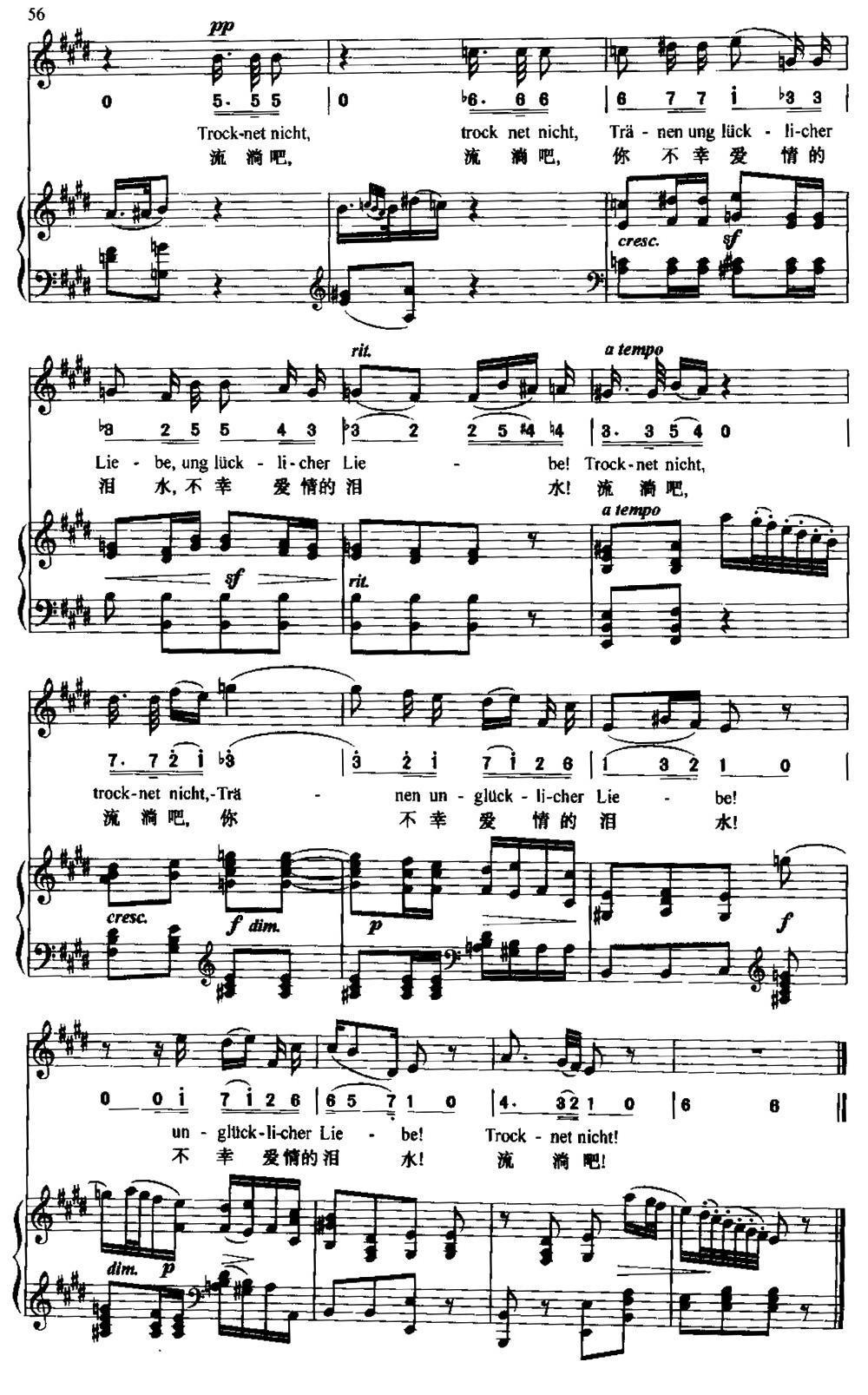 Wonne der Wehmut（忧伤的欢乐）（中外文对照、正谱+简谱）钢琴曲谱（图2）