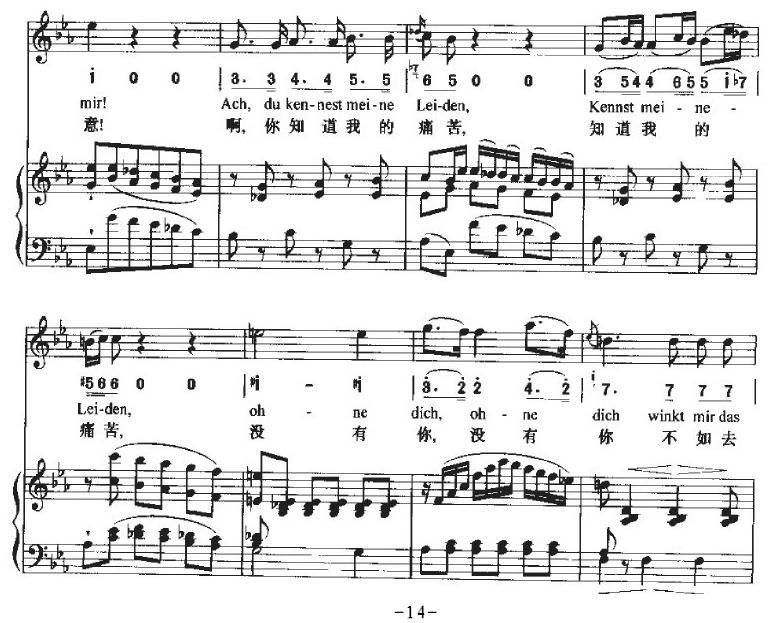 Ha，Treuloser（嘿，负心人）（中外文对照、正谱+简谱）钢琴曲谱（图14）