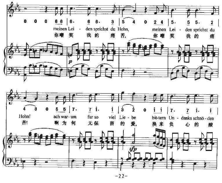 Ha，Treuloser（嘿，负心人）（中外文对照、正谱+简谱）钢琴曲谱（图22）