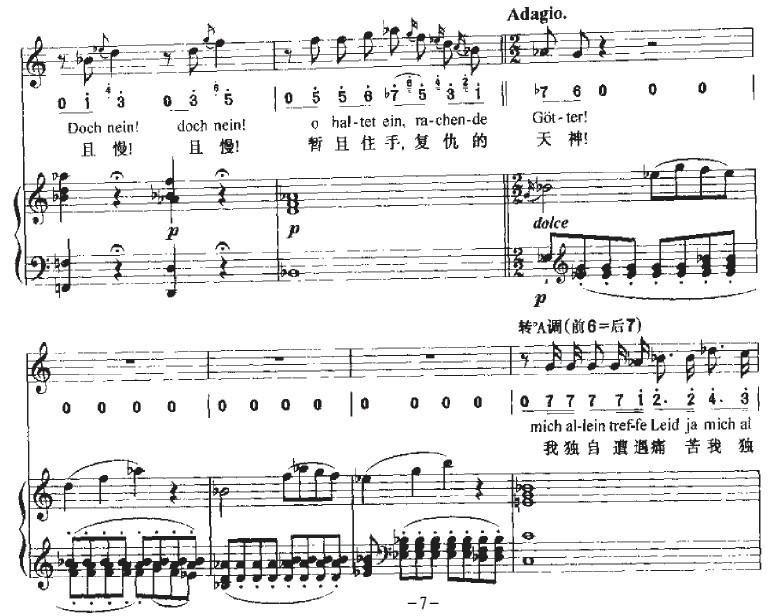 Ha，Treuloser（嘿，负心人）（中外文对照、正谱+简谱）钢琴曲谱（图7）