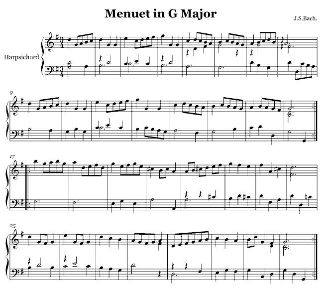 Menuet in G Major（G大调小步舞曲）钢琴曲谱（图1）