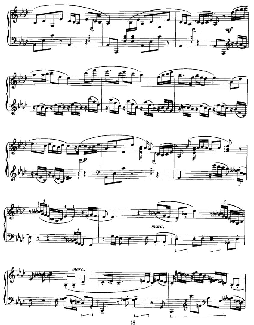 幻想曲二首 1、听评弹钢琴曲谱（图3）