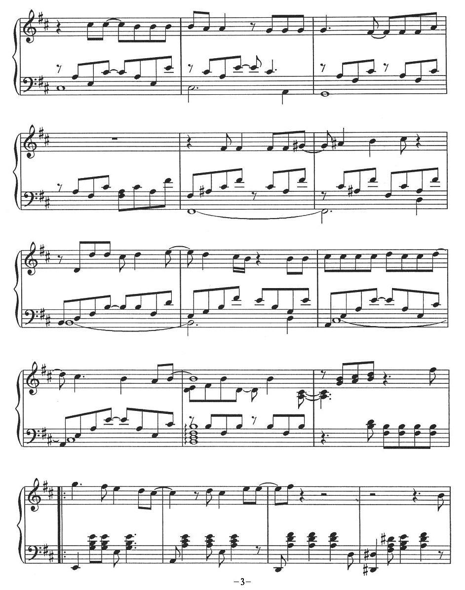Casablance（电影《北非谍影》主题曲）钢琴曲谱（图3）