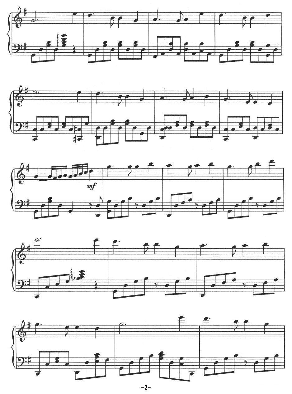 Auld Lang Syne（电影《魂断蓝桥》主题曲）钢琴曲谱（图2）