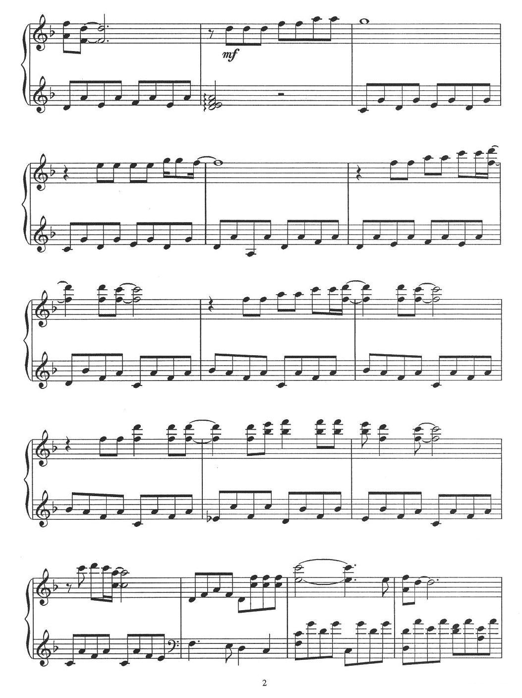 The Sound Of Silence（电影《阿甘正传》主题曲）钢琴曲谱（图2）