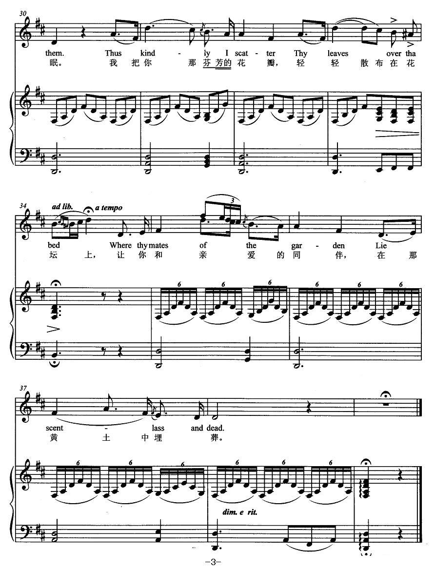 [爱尔兰]夏日最后的玫瑰（正谱 ）钢琴曲谱（图3）