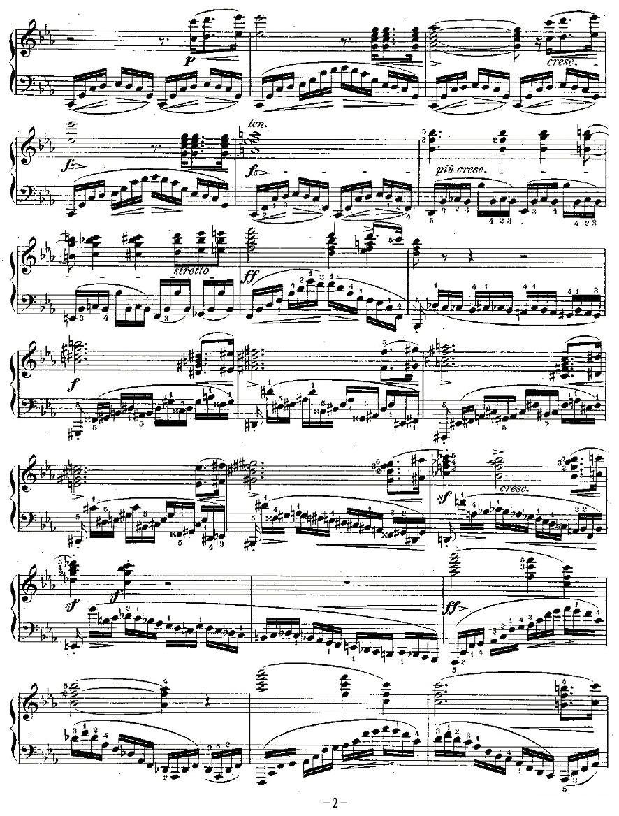 肖邦钢琴练习曲，Op.10之十二钢琴曲谱（图2）