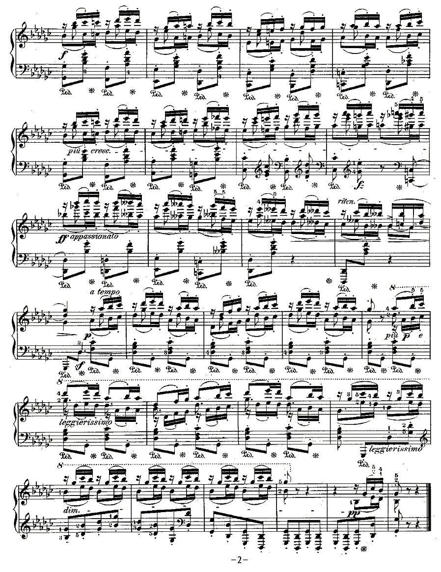 肖邦钢琴练习曲，Op.25之九钢琴曲谱（图2）