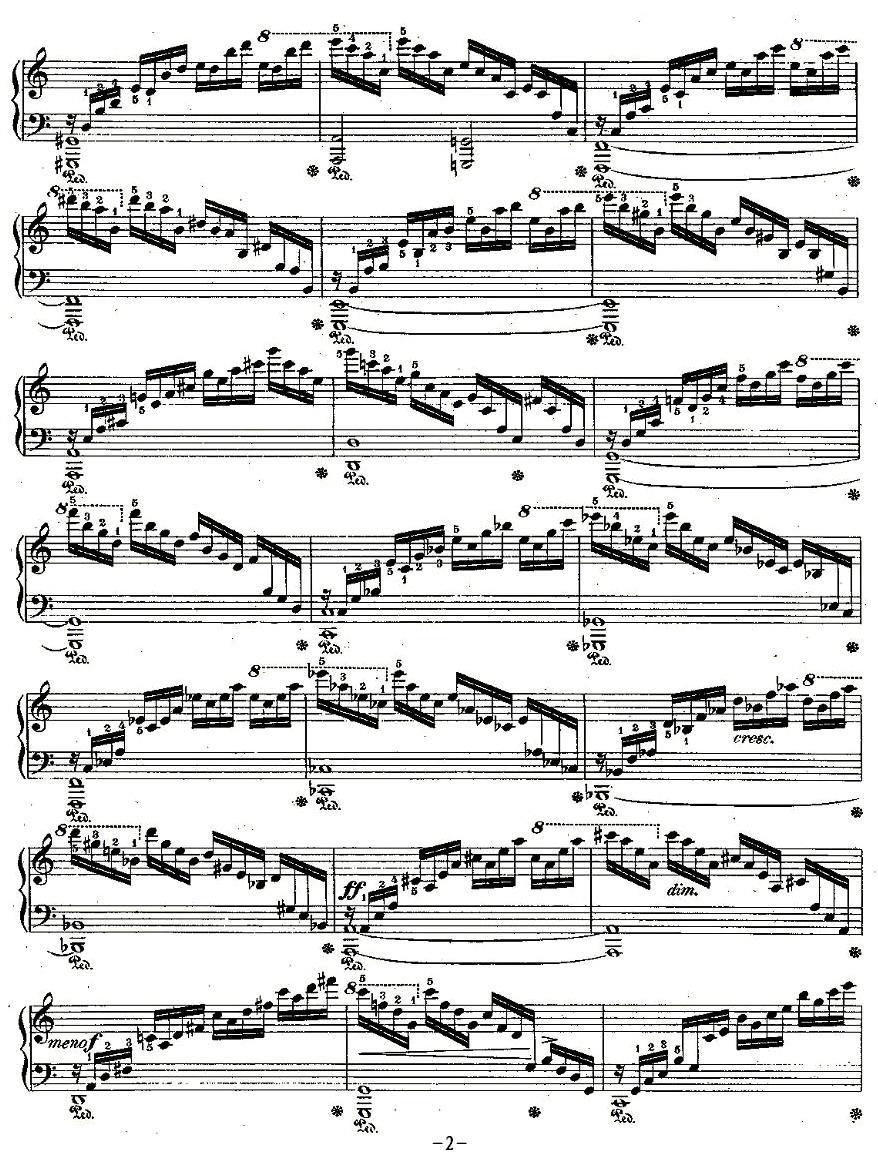 肖邦钢琴练习曲，Op.10之一钢琴曲谱（图2）