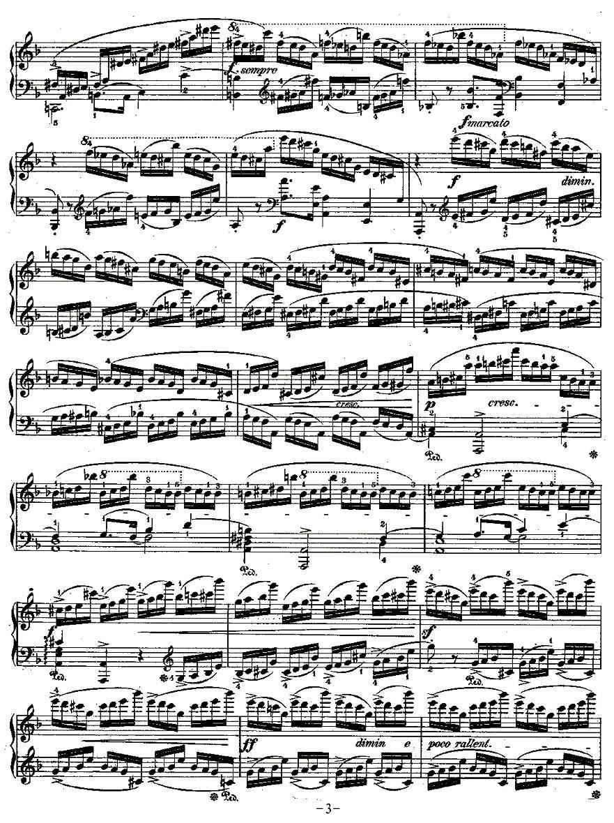 肖邦钢琴练习曲，Op.10之八钢琴曲谱（图3）