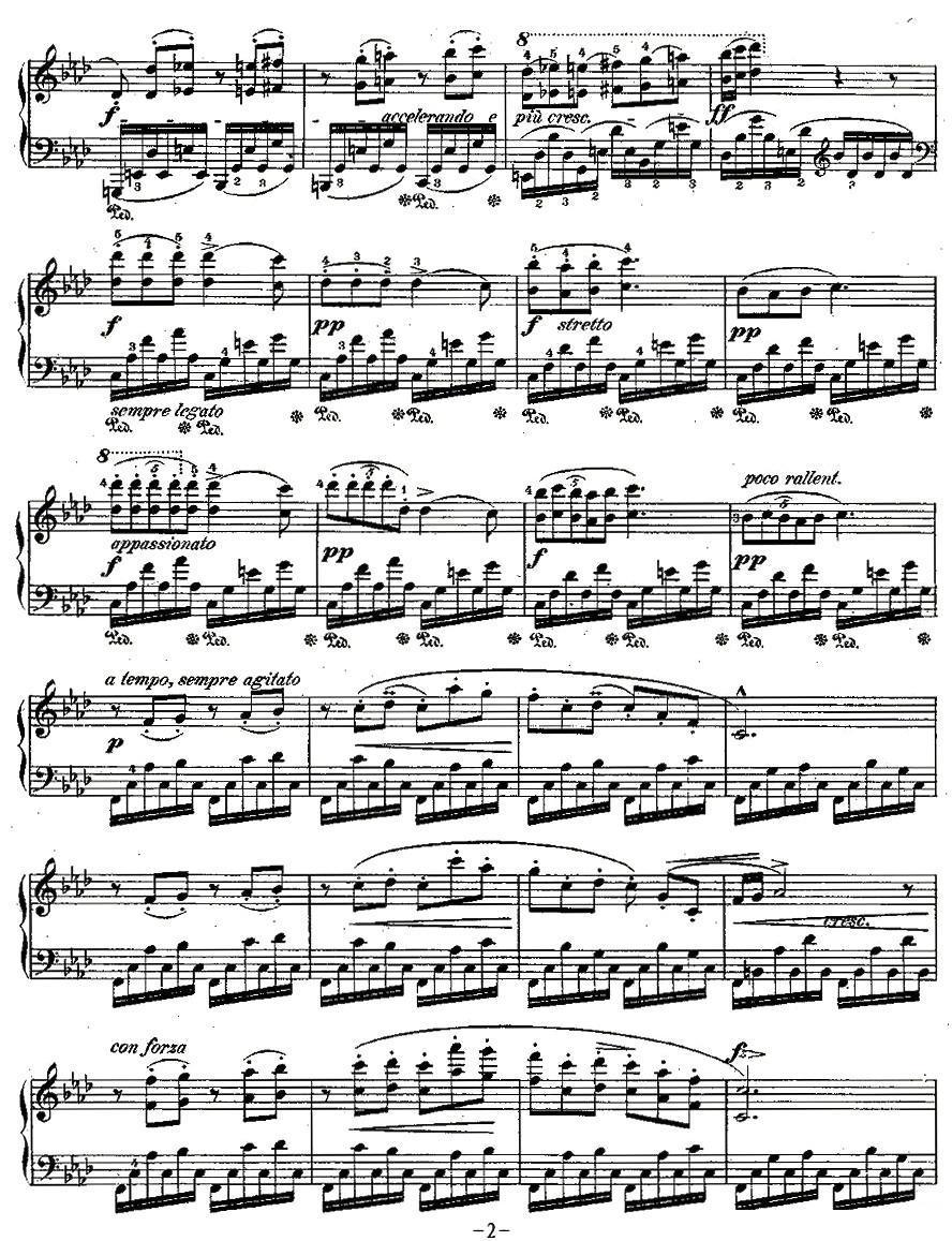 肖邦钢琴练习曲，Op.10之九钢琴曲谱（图2）