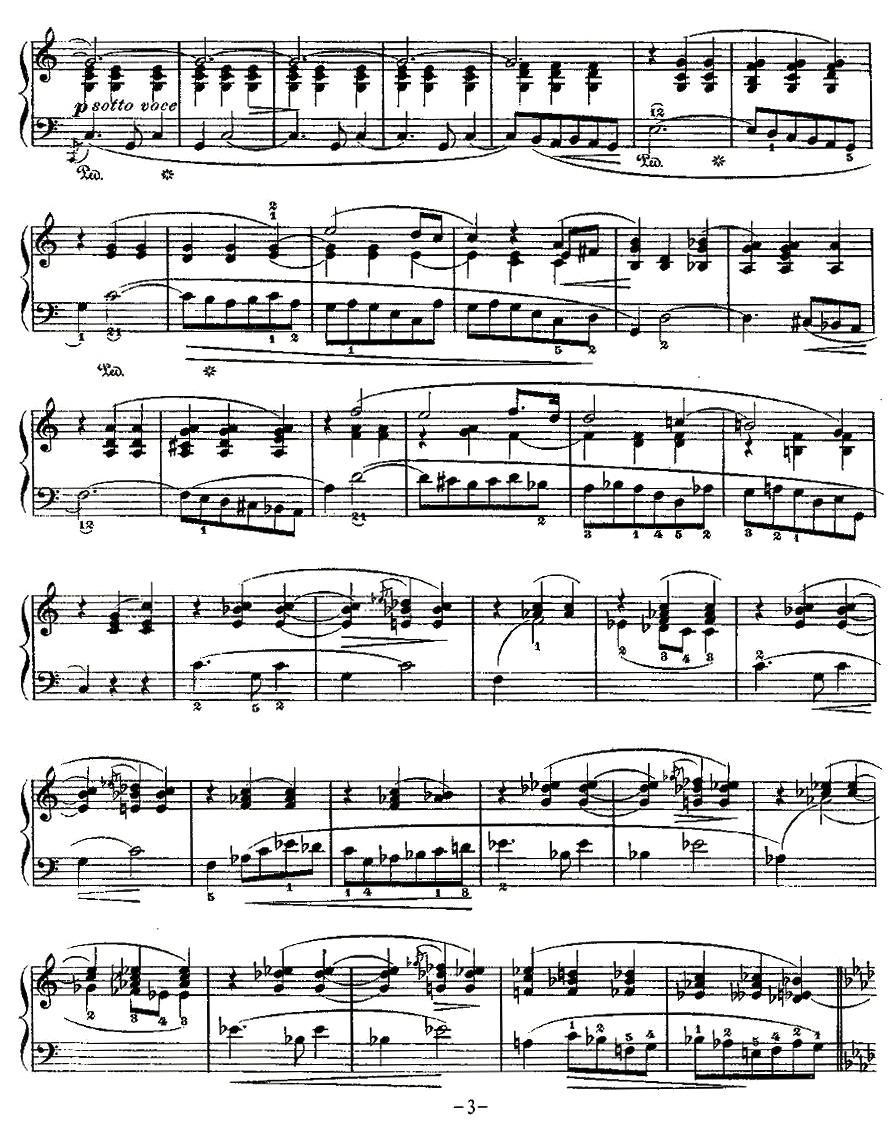 valse，Op.64, No.3钢琴曲谱（图3）