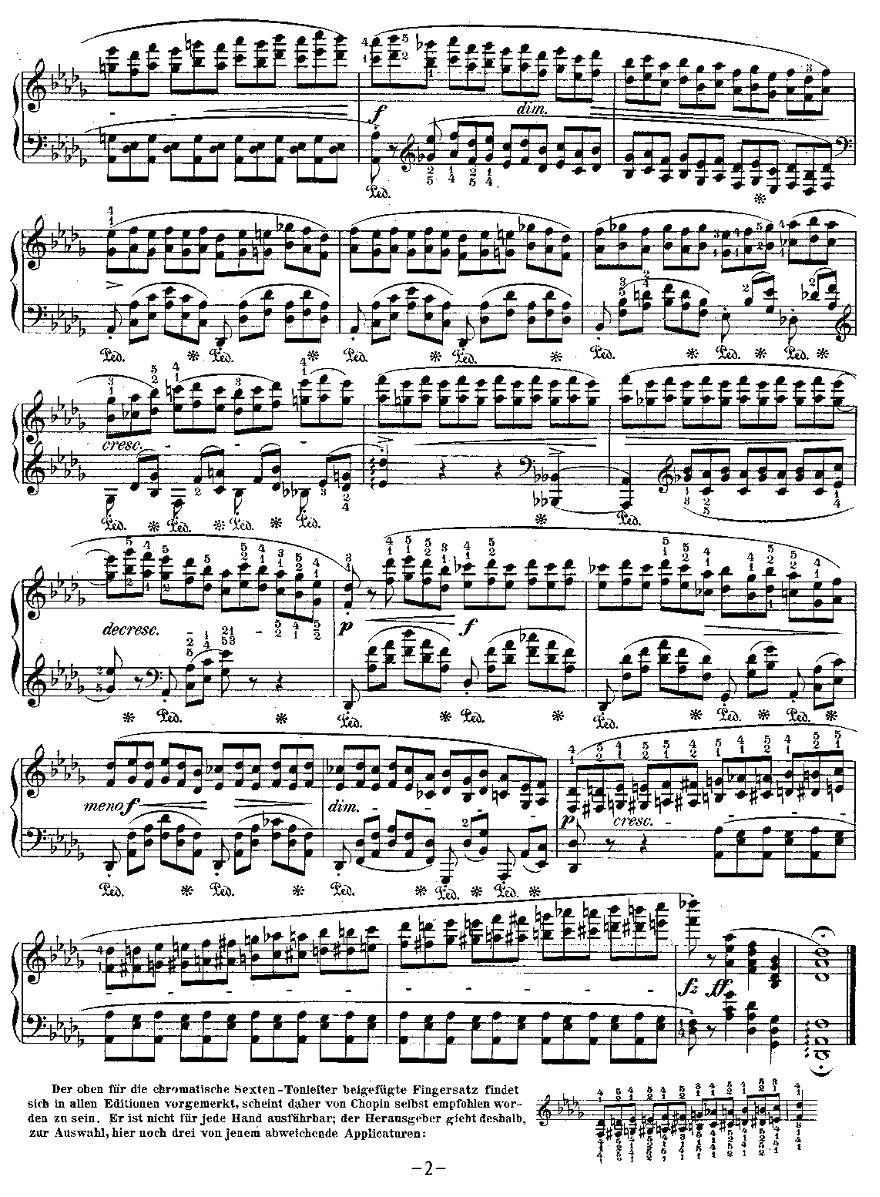 肖邦钢琴练习曲，Op.25之八钢琴曲谱（图2）