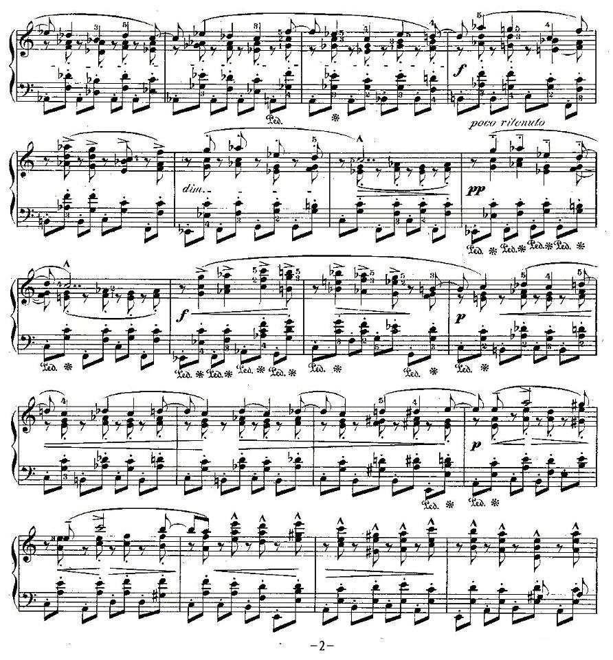 肖邦钢琴练习曲，Op.25之四钢琴曲谱（图2）