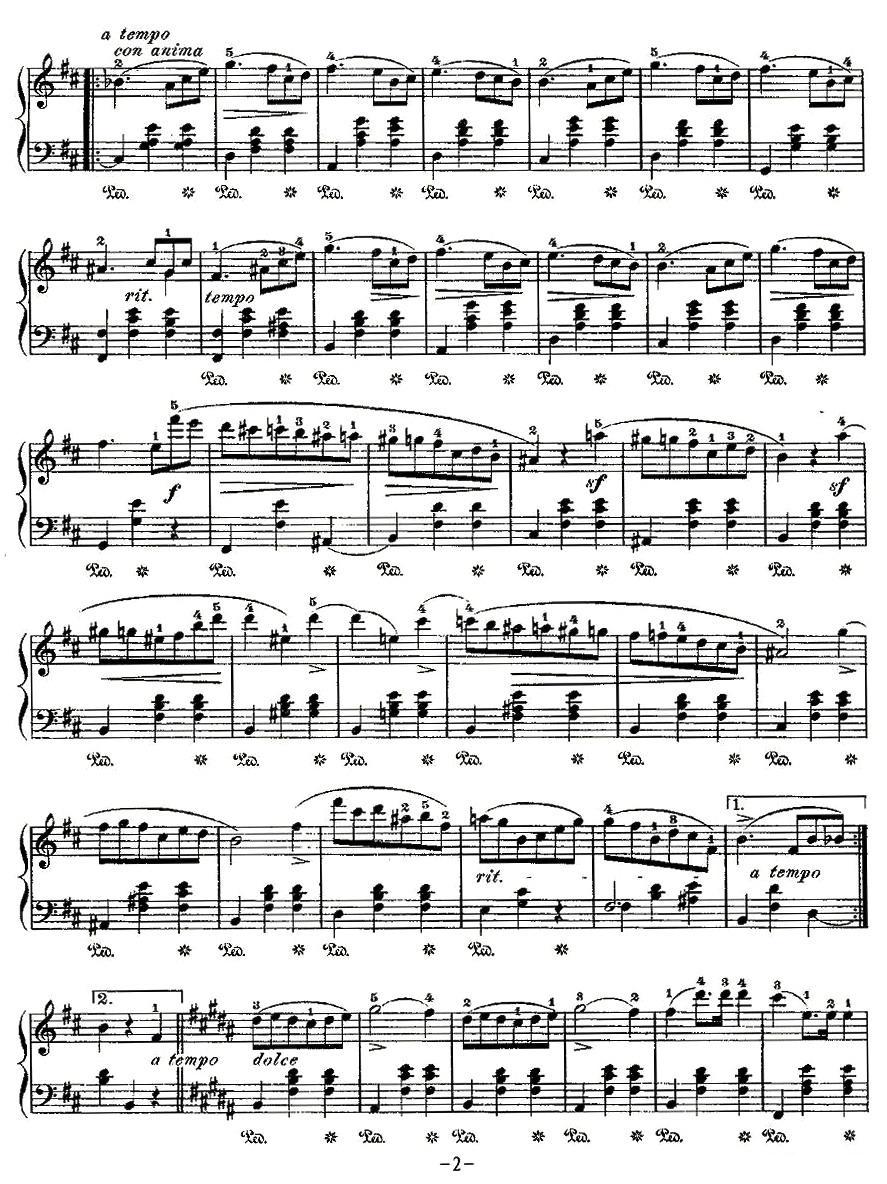 valse，Op.69, No.2钢琴曲谱（图2）