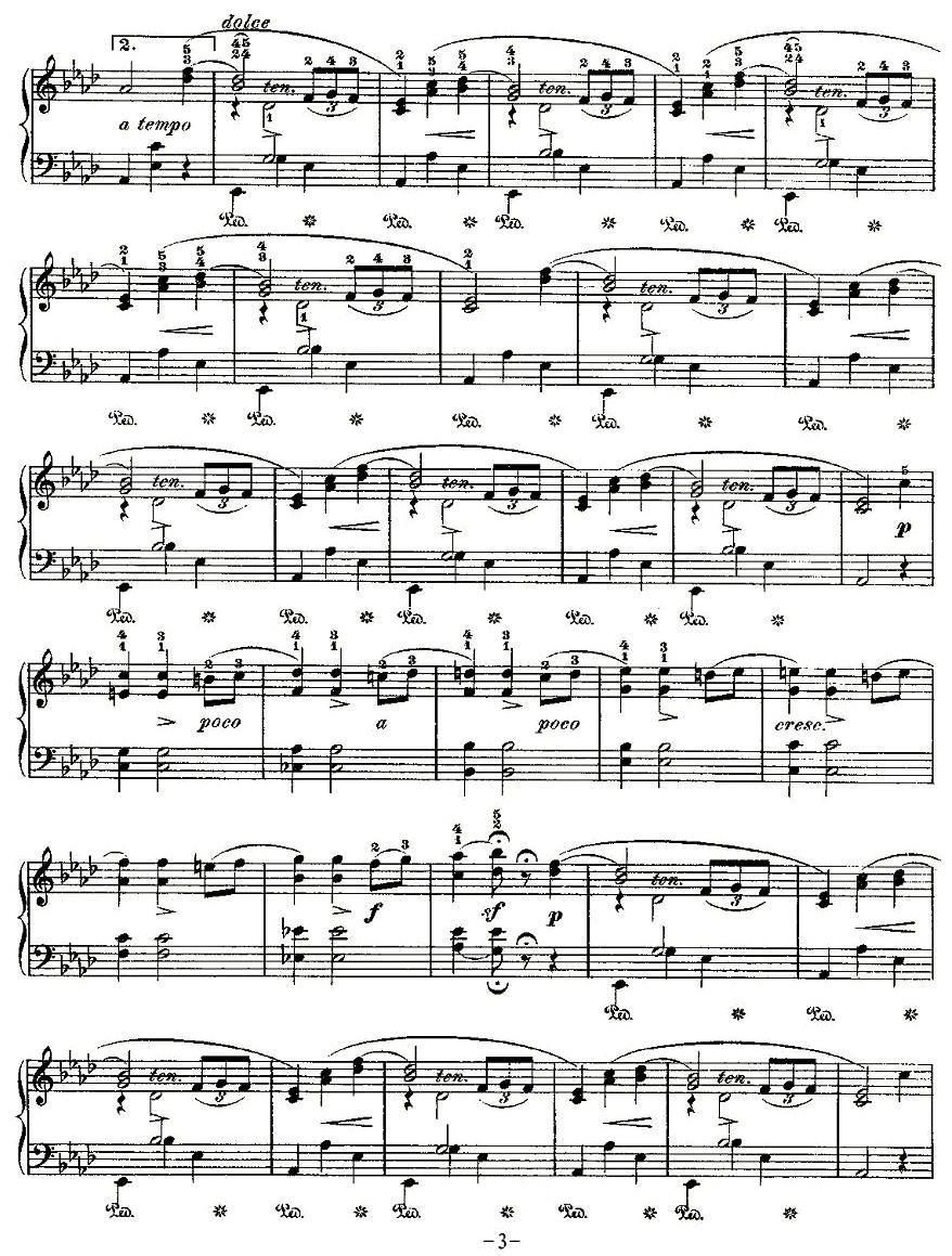 valse，Op.69, No.1钢琴曲谱（图3）