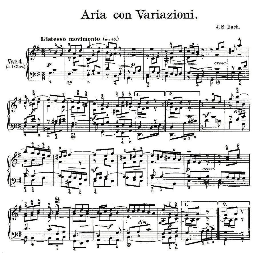 Aria con Variazioni 之四钢琴曲谱（图1）