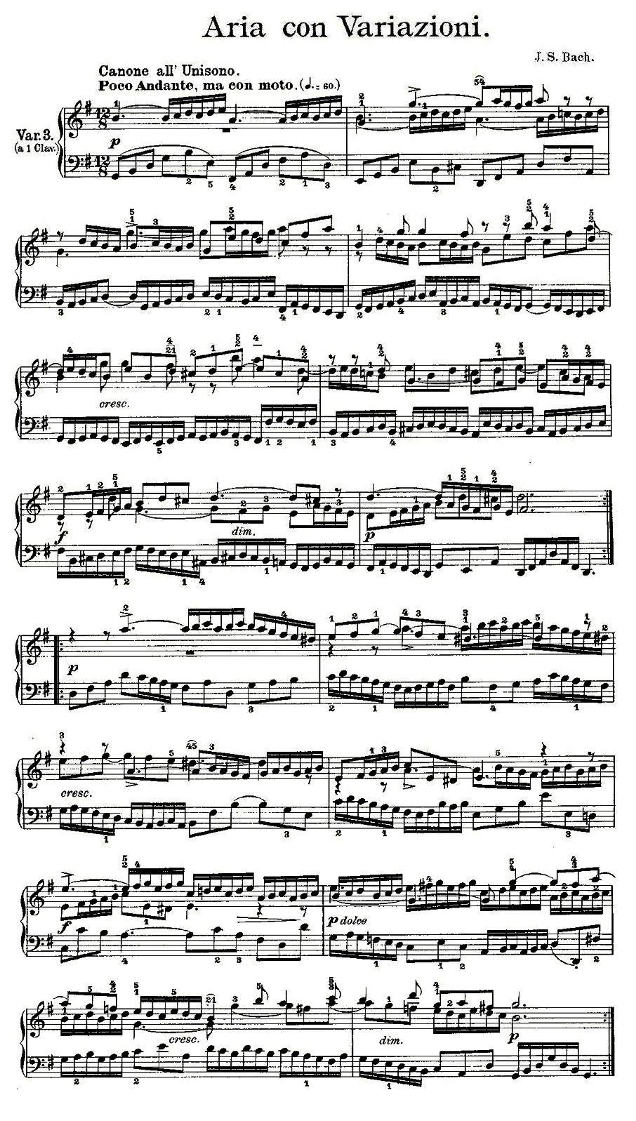 Aria con Variazioni 之三钢琴曲谱（图1）